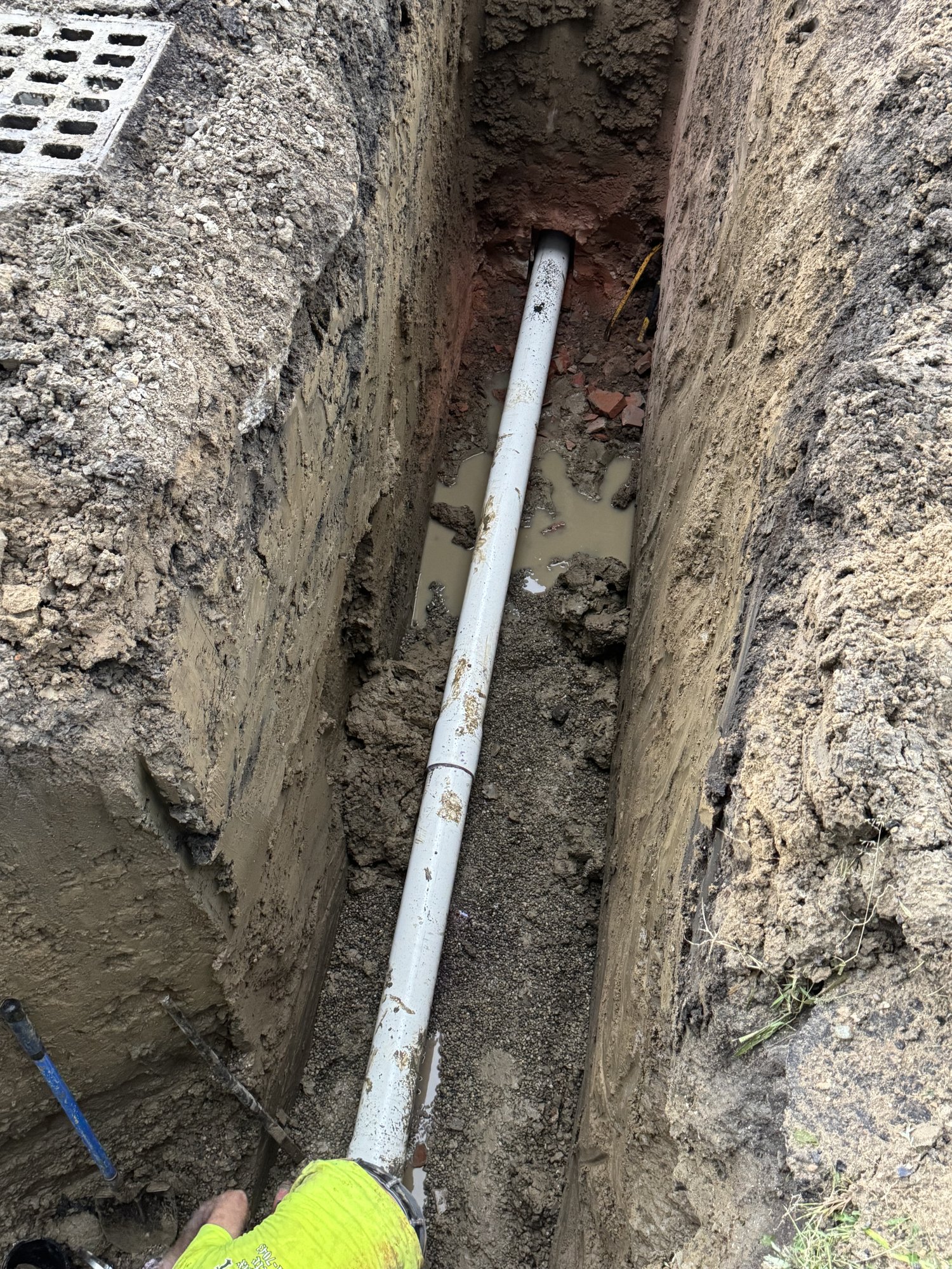 Storm Line Installation — Catch Basin Tie-In