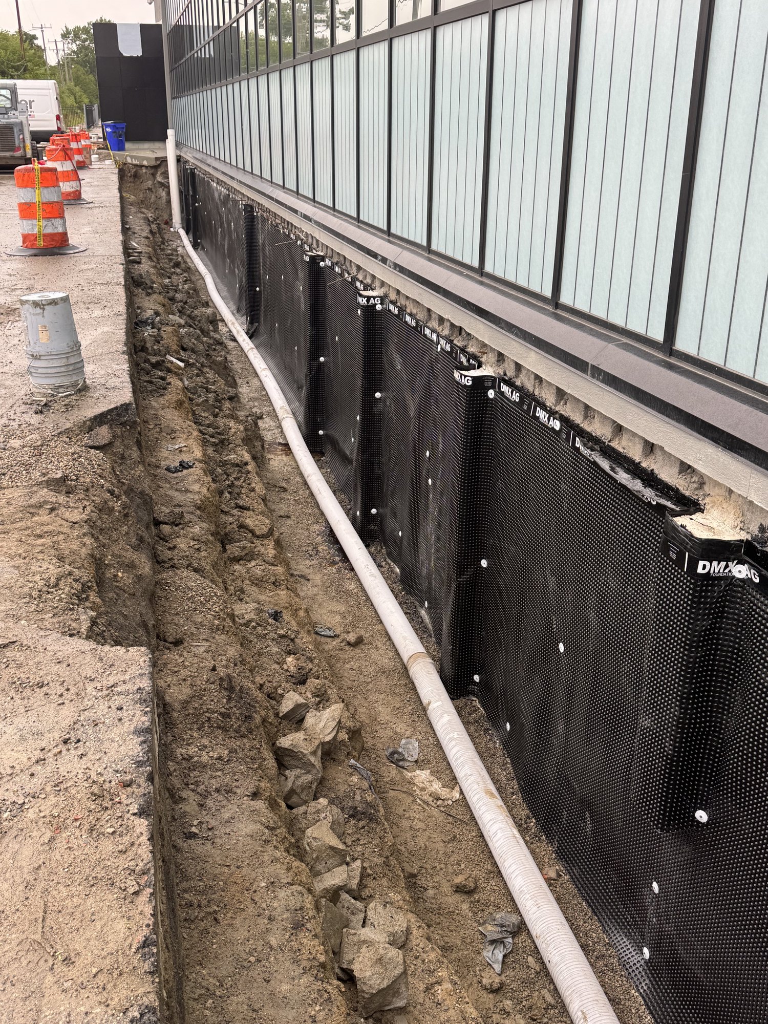 Footing Drain Tile Laid Along the Wall