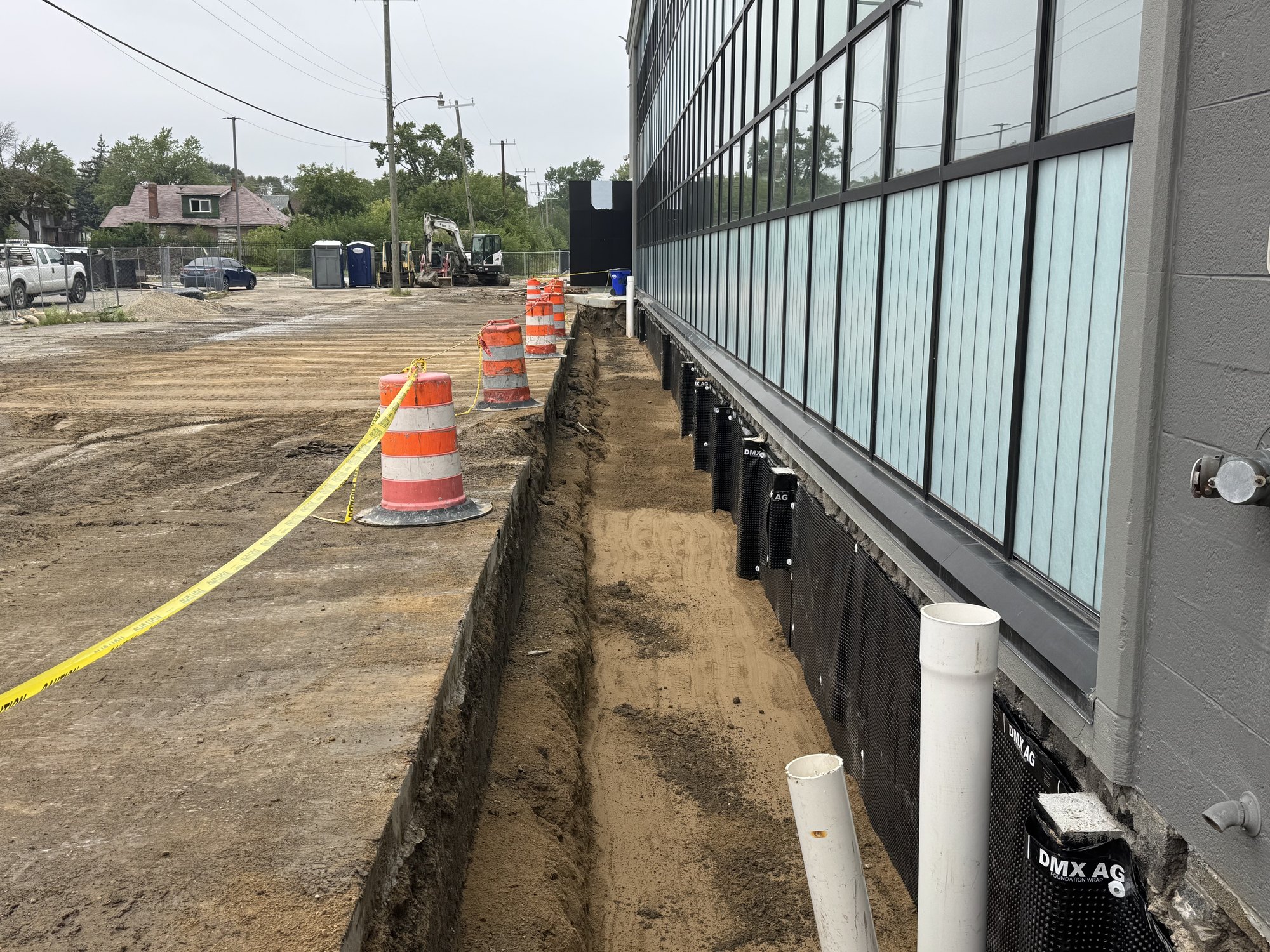 Trench Open to Footing — Drain Leads Set