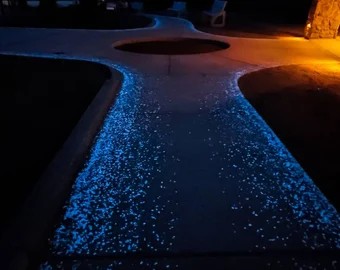 Glow-in-the-Dark Aggregate Walkway — Night View