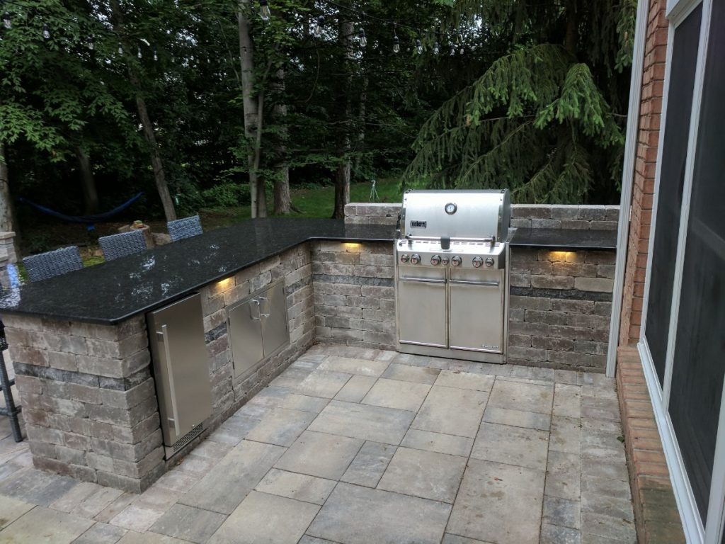 Outdoor Kitchen — Stone Base & Granite