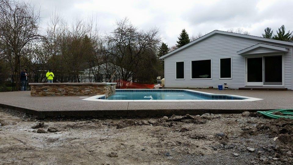 Pool Construction — Aggregate Deck Install
