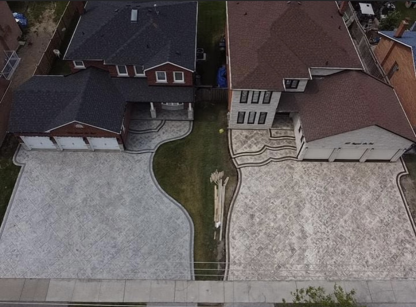Stamped Concrete Driveways — Aerial View