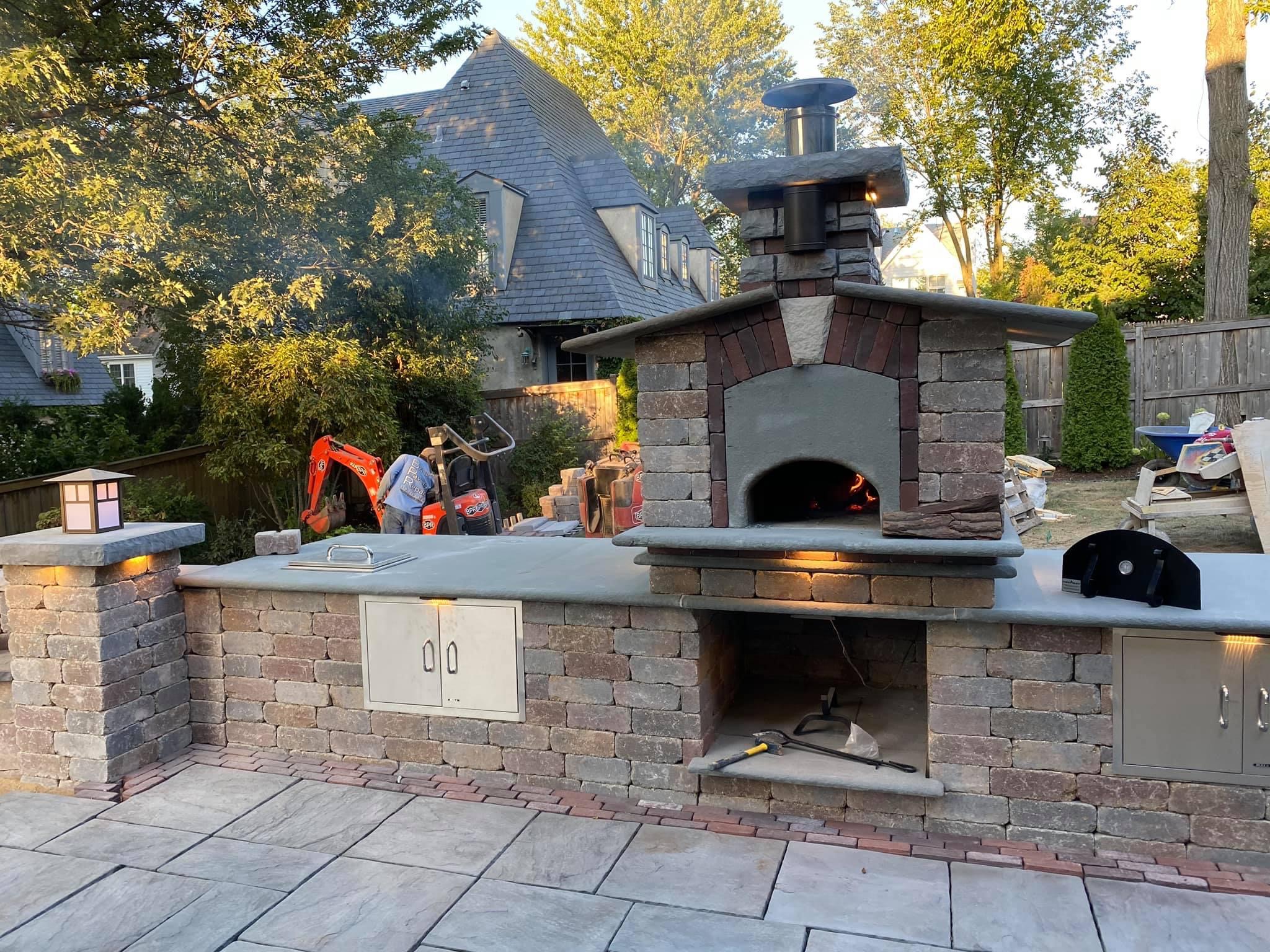 Custom Stone Pizza Oven — Fire Test