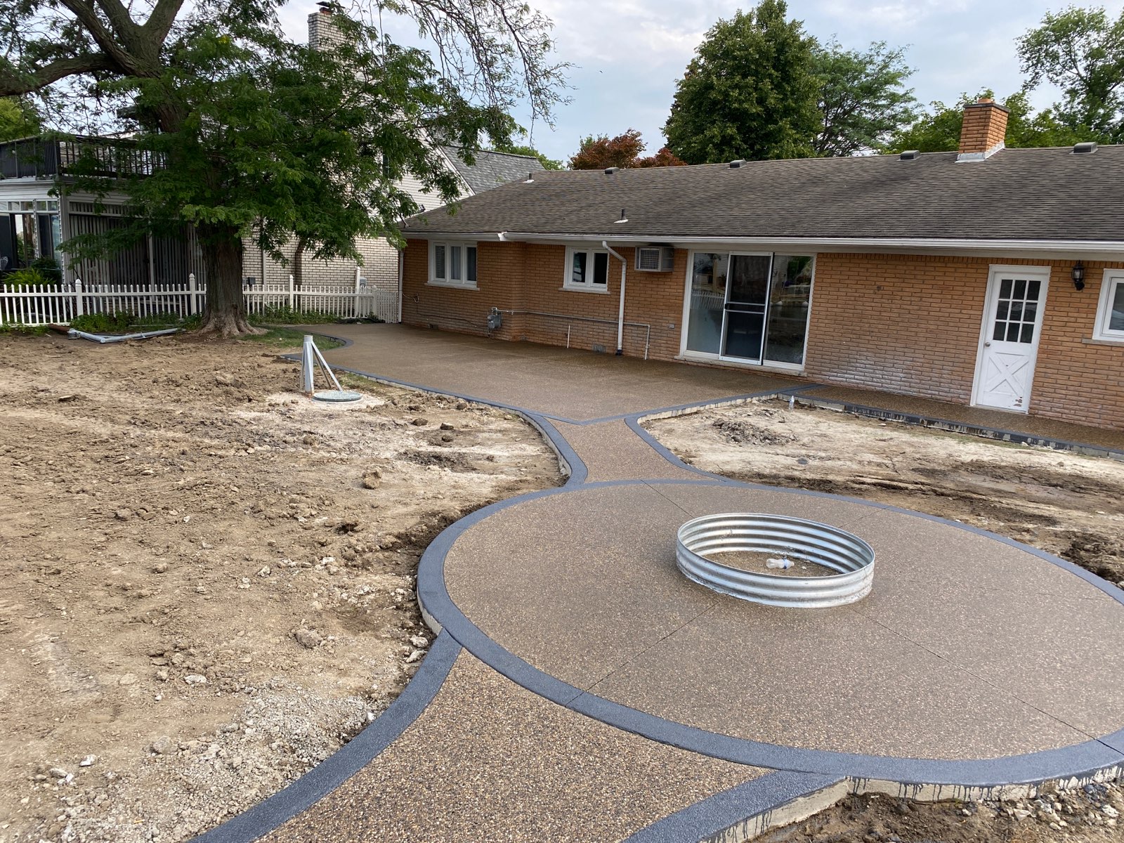 Decorative Aggregate Patio — Fire Pit Area