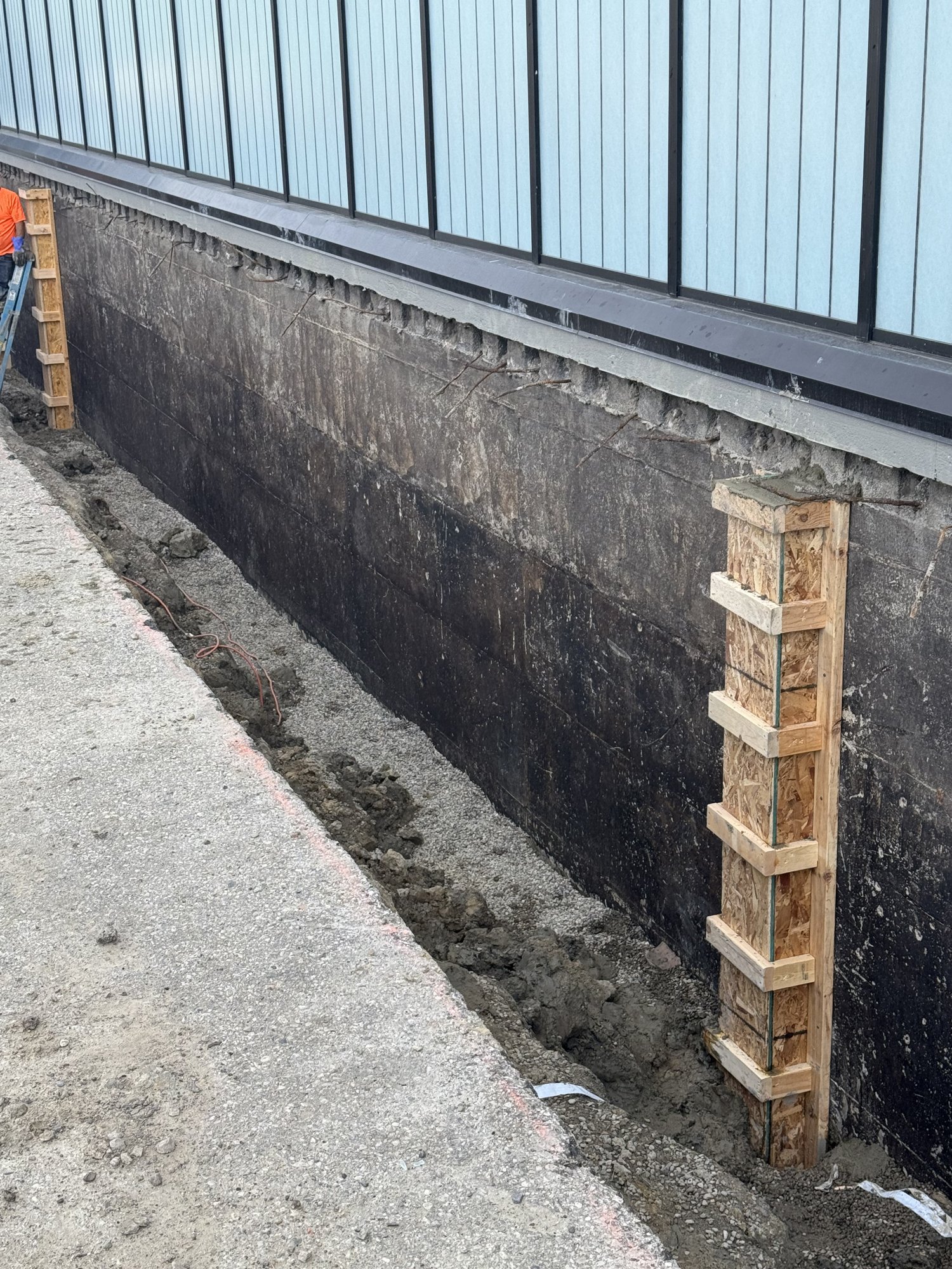 Commercial Foundation — Waterproofing & Pilaster Forms