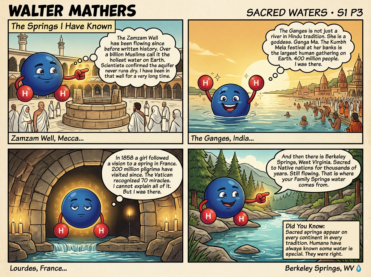 Walter Mathers comic strip — Sacred Springs of the World, Sacred Waters S1 P3