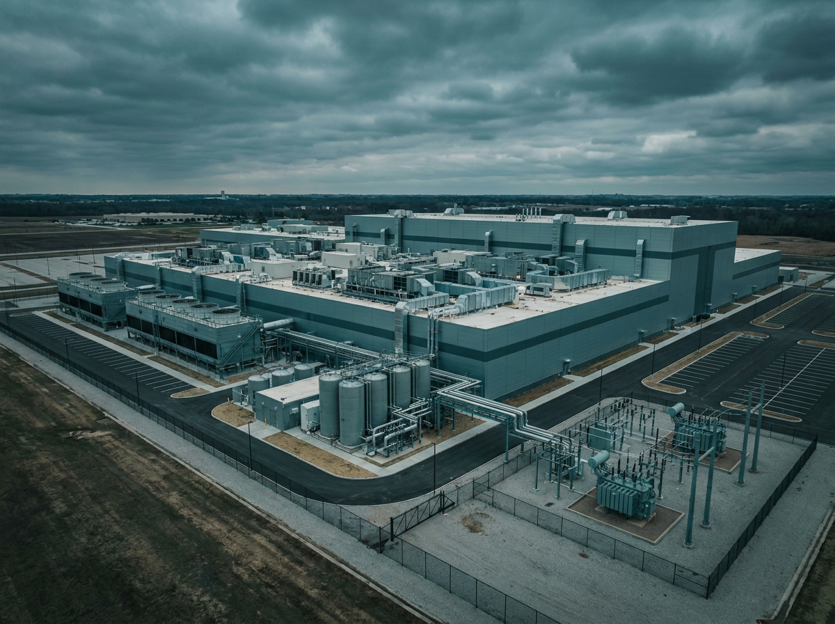 Aerial view of a semiconductor fabrication plant
