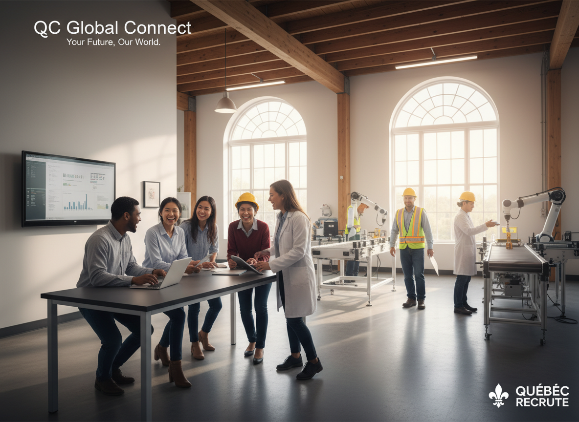 Équipe multiculturelle au Québec