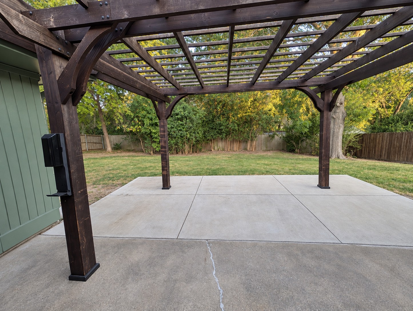 Pergola-covered patio