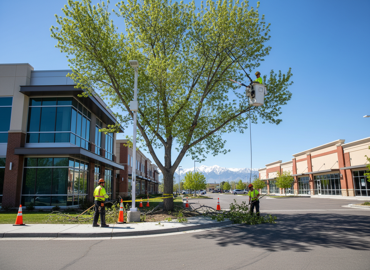Tree Services Cost in Ogden, UT: commercial tree pruning for clearance near lights and cameras in Northern Utah