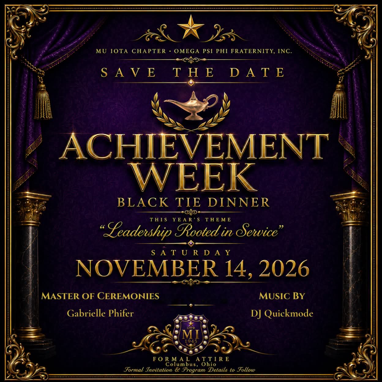 Achievement Week Black Tie Dinner Save the Date