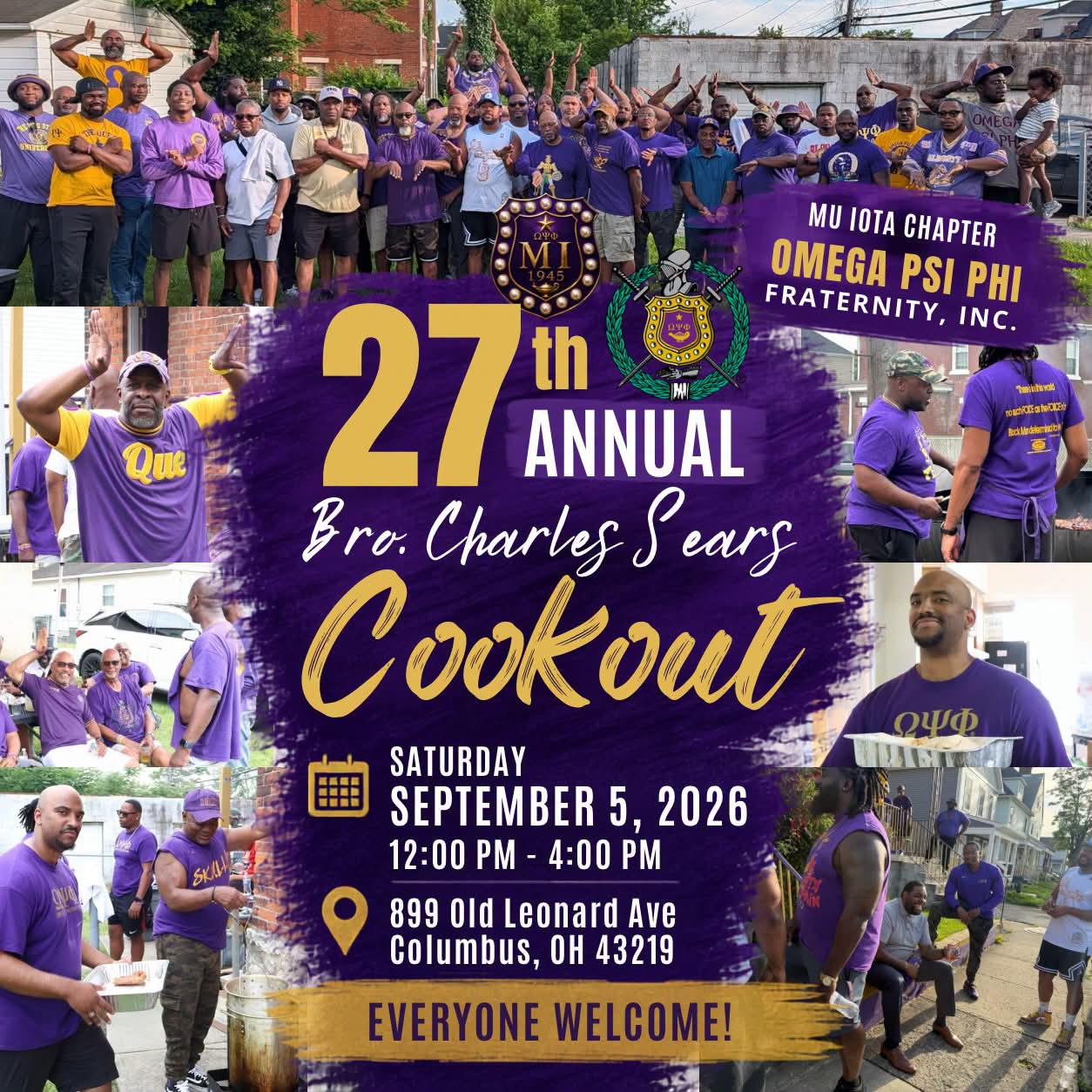 27th Annual Bro. Charles Sears Cookout flyer
