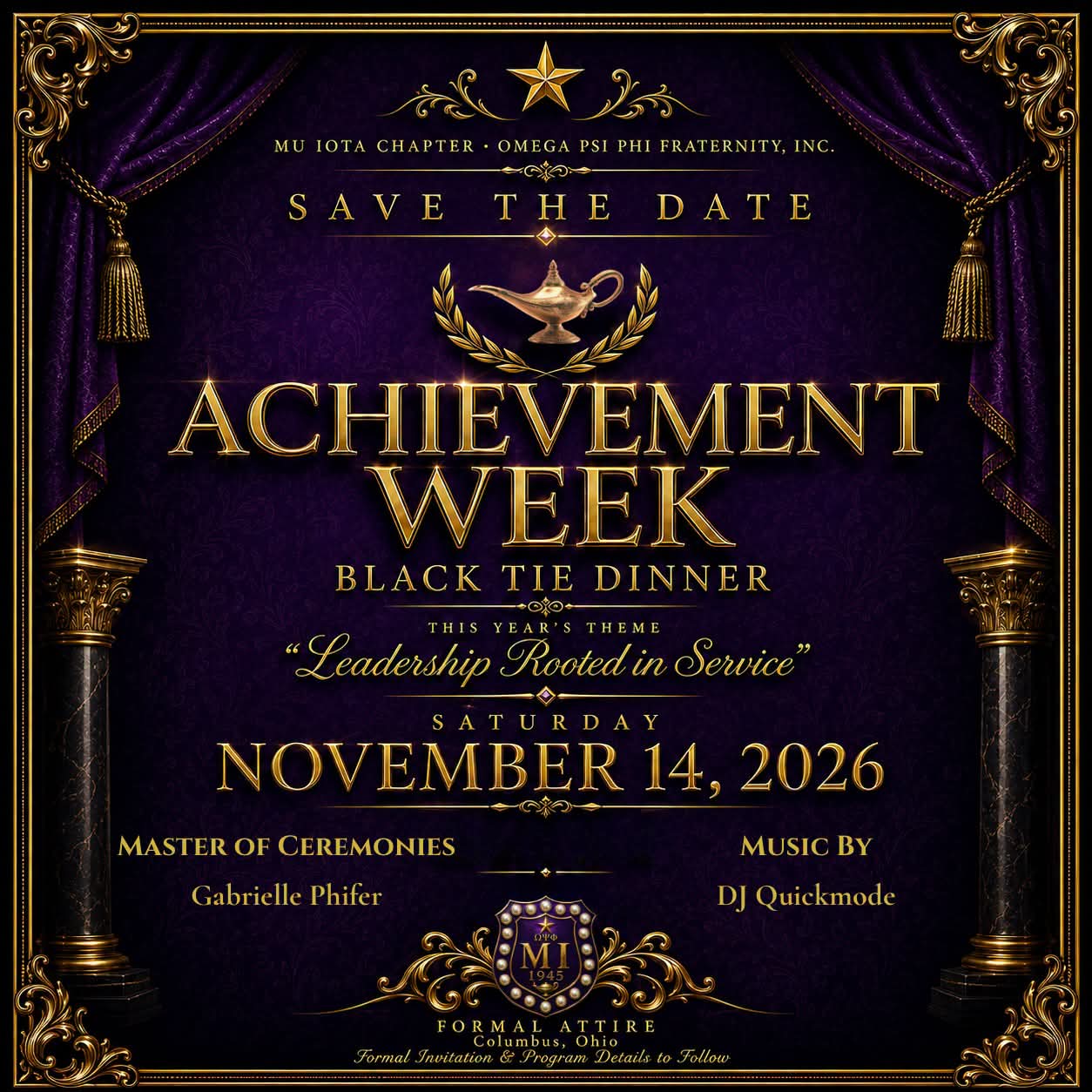 Achievement Week Black Tie Dinner Save the Date