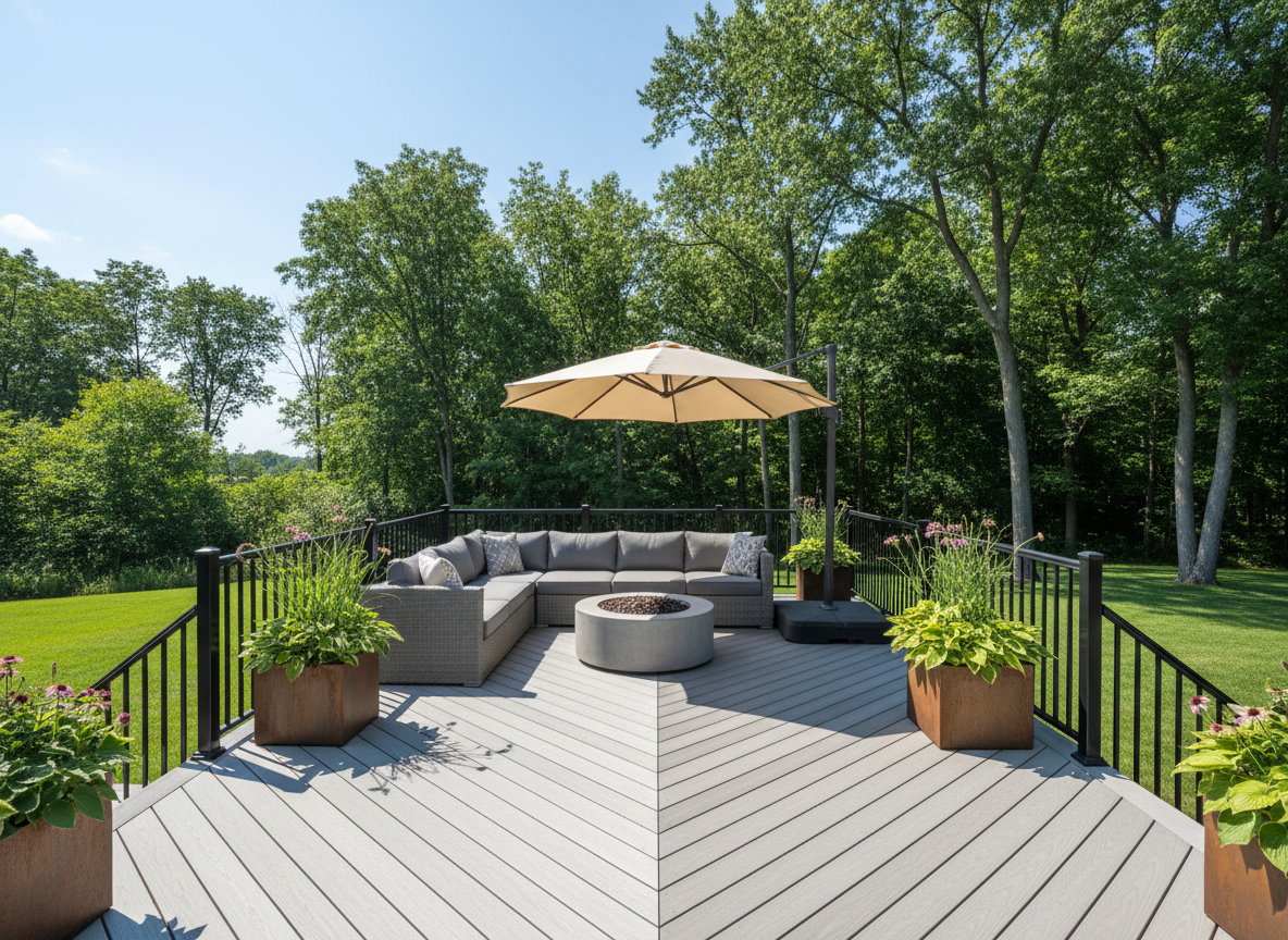 Uncovered deck lounge render