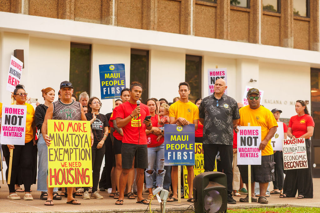 Lahaina Strong housing rights demonstration