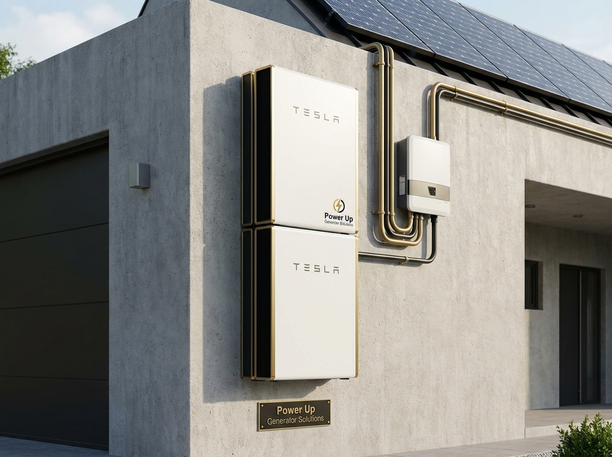 Tesla Powerwall battery backup system installation by Power Up Generator Solutions
