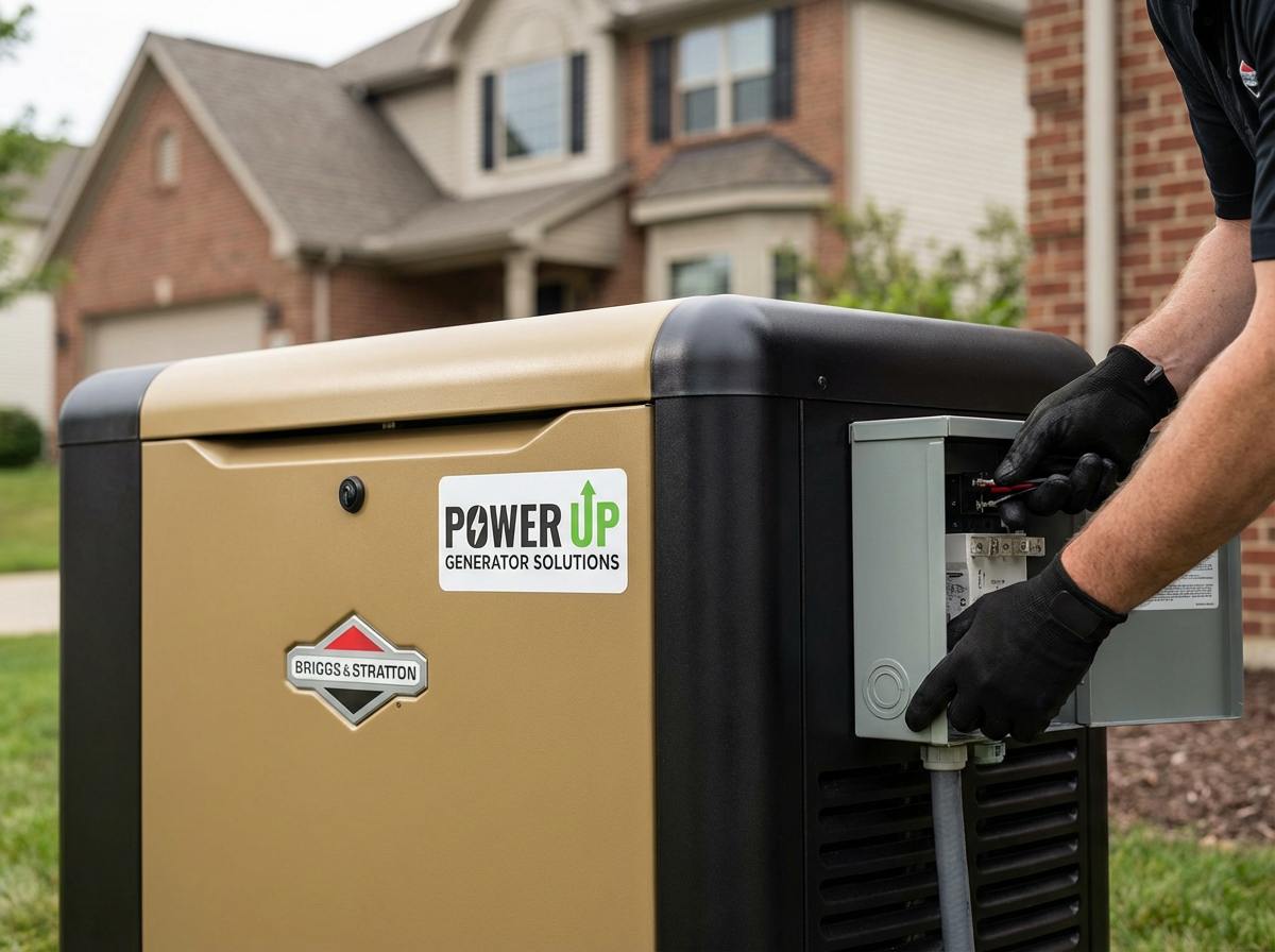 Briggs & Stratton home standby generator professional installation by Power Up Generator Solutions