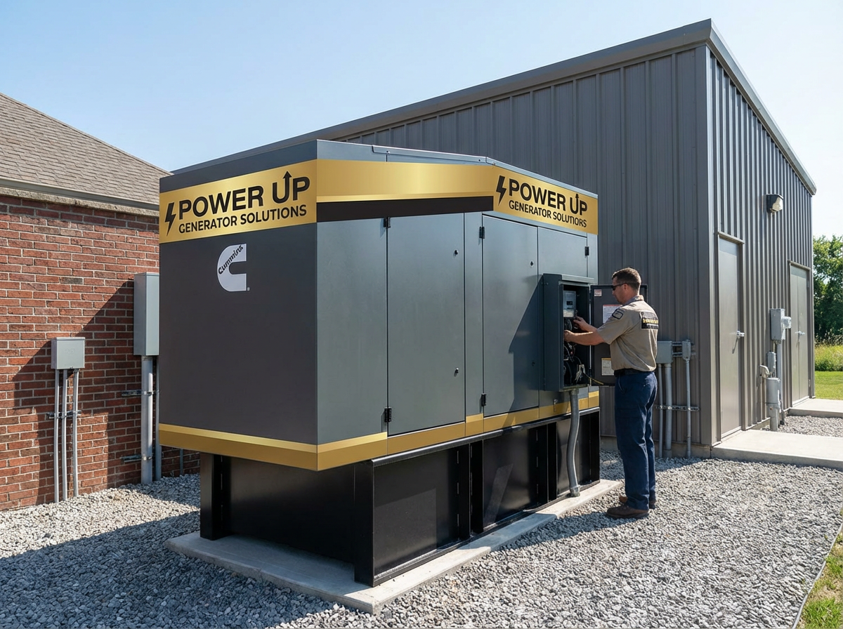 Cummins commercial grade home standby generator professional installation by Power Up Generator Solutions