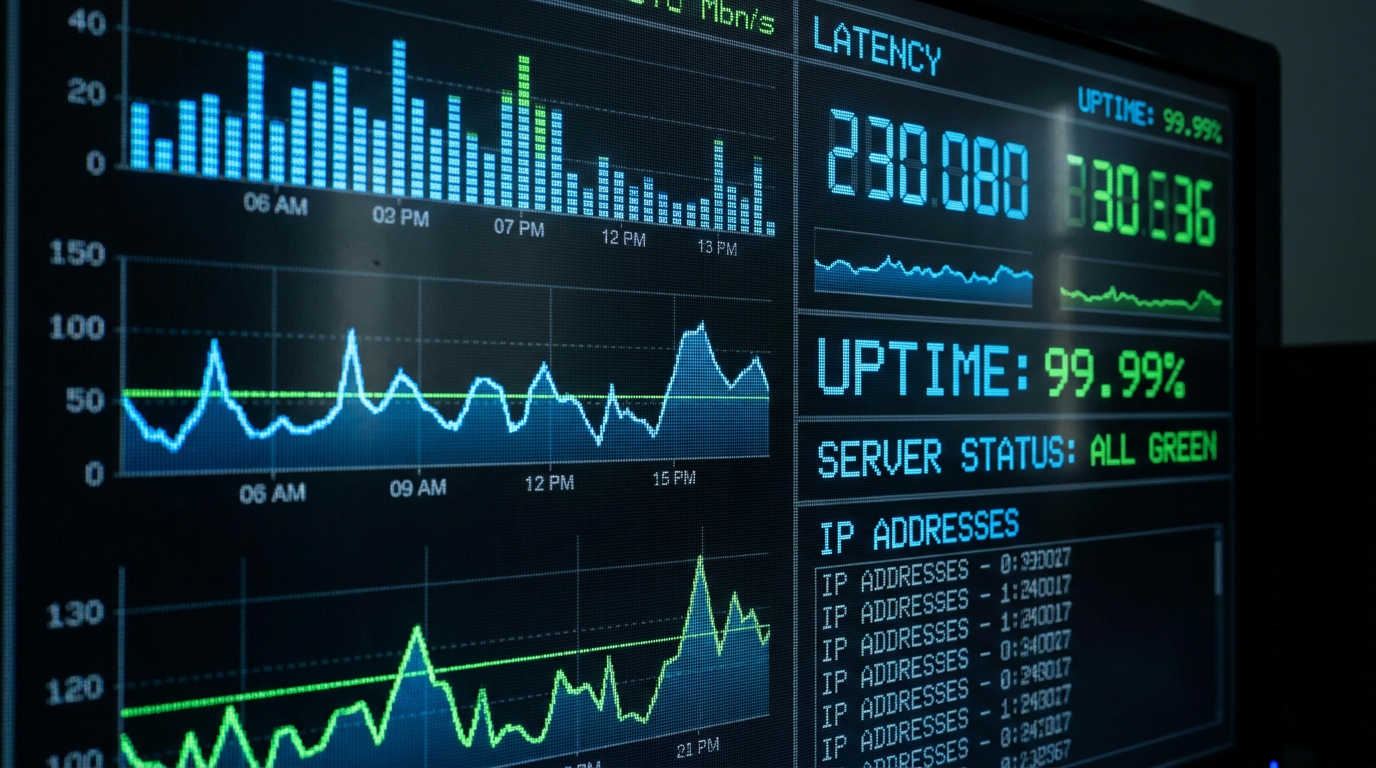 Managed IT network monitoring dashboard