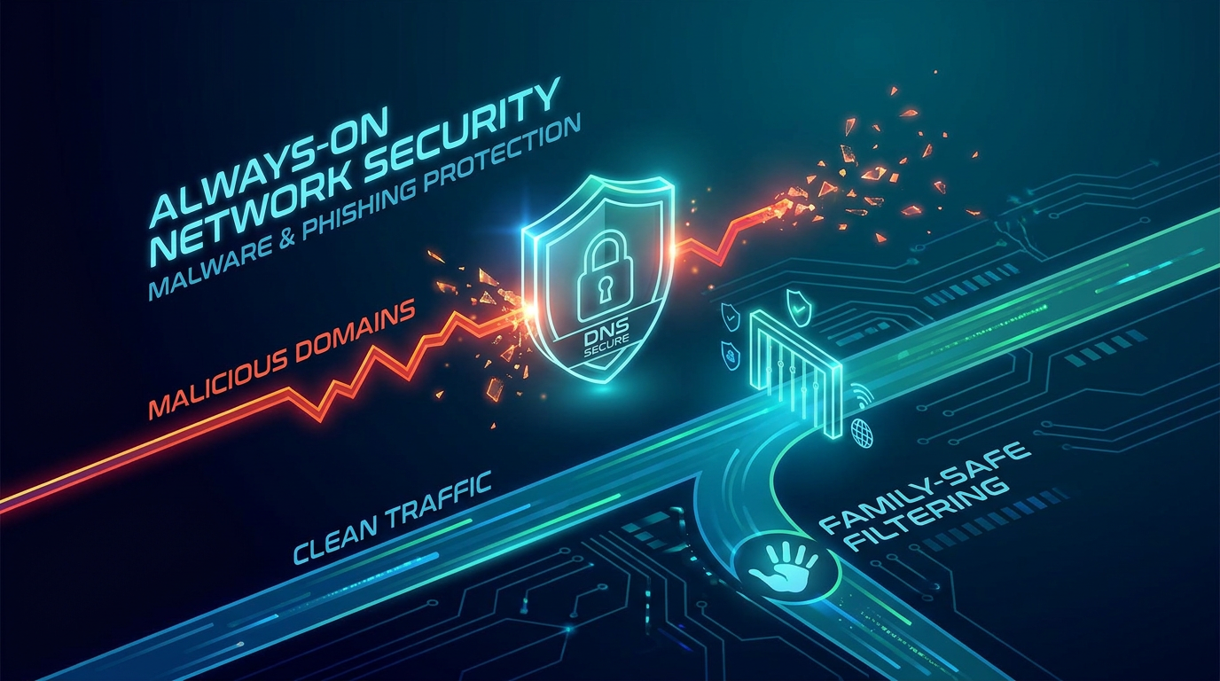 Family Shield DNS filtering and malware protection