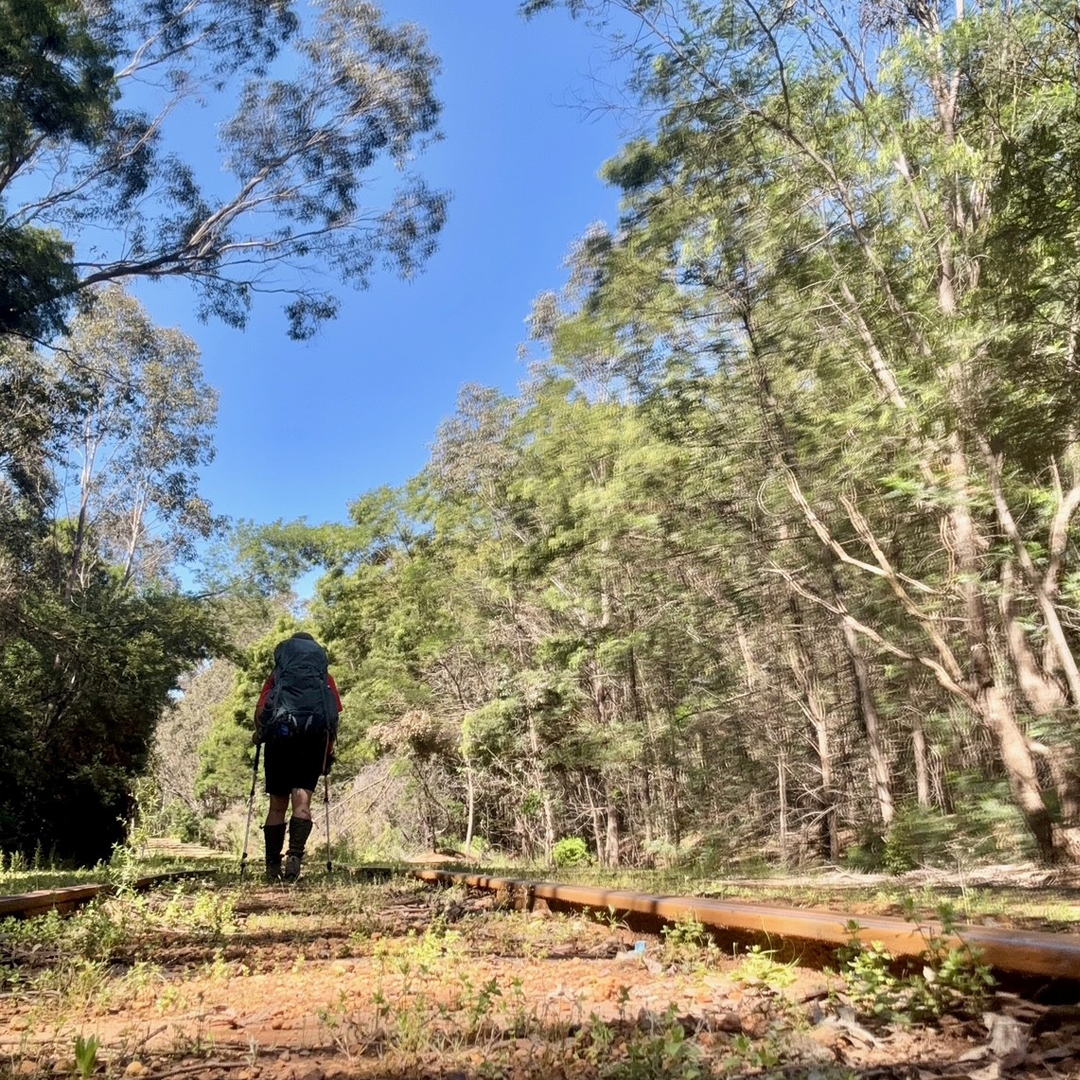 Lana Hinton hiking along the Bibbulmun Track through Western Australian bushland