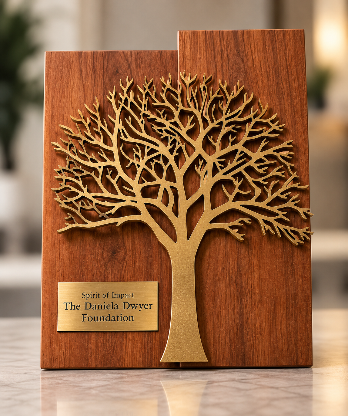 Spirit of Impact Award — The Daniela Dwyer Foundation tree plaque