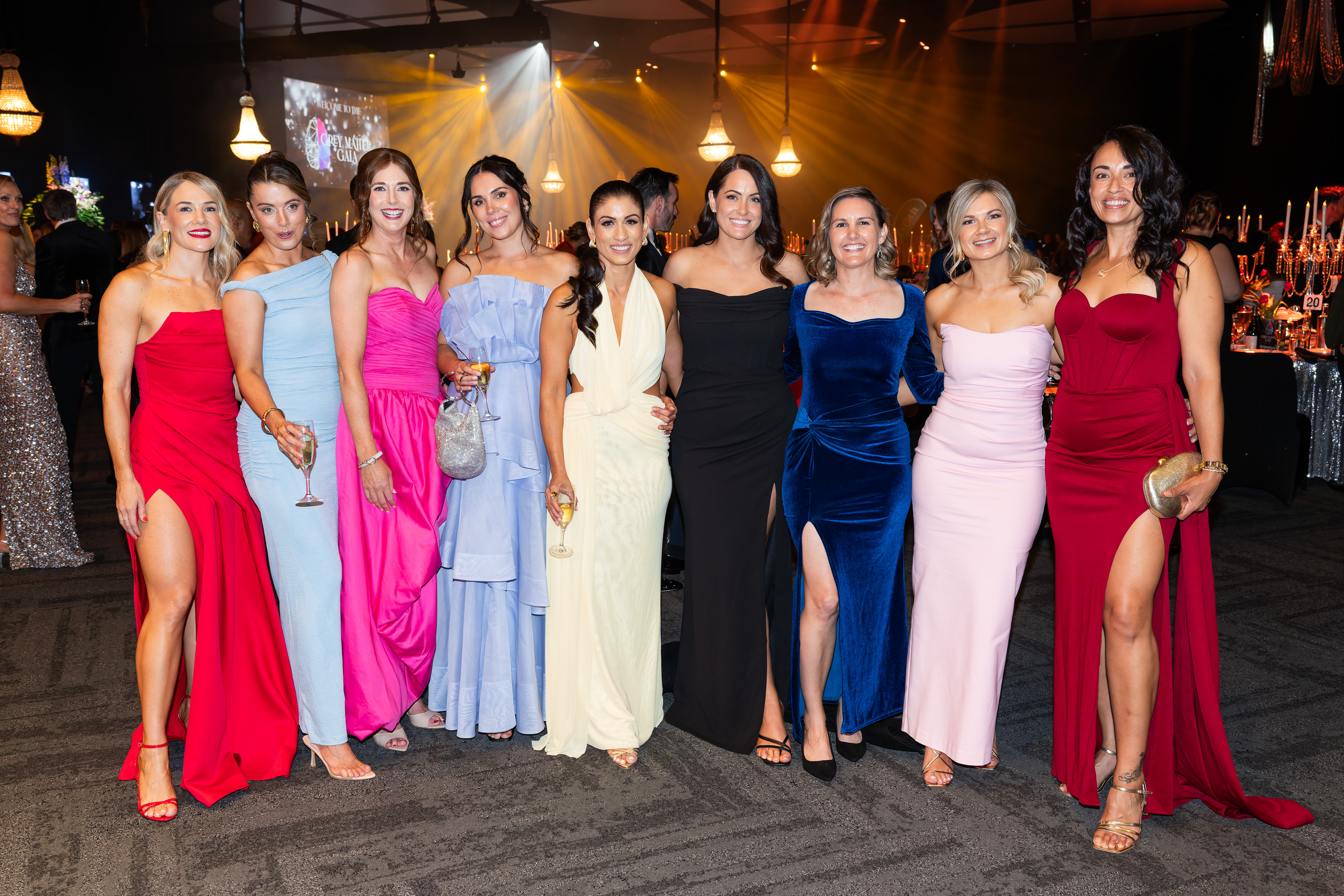 Guests in stunning formal gowns at the Grey Matter Gala 2026