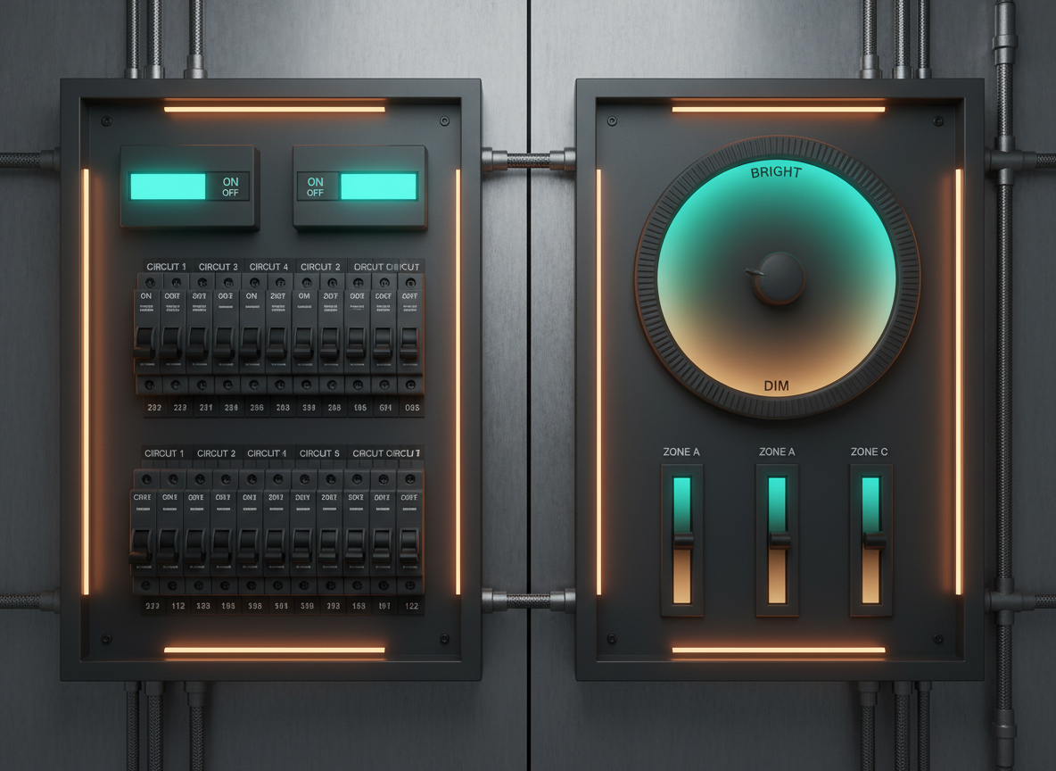 Relay panel versus dimmer panel comparison