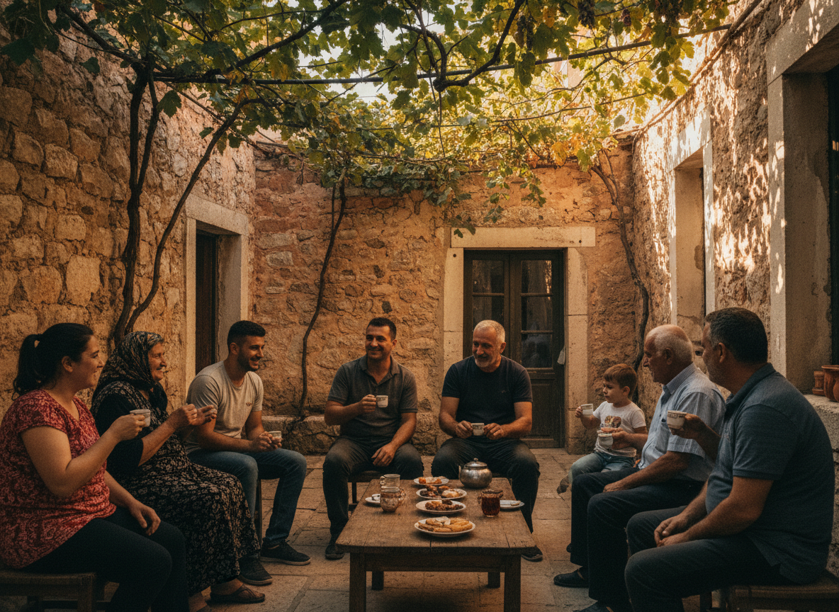 A community gathering in Vlorë, Albania