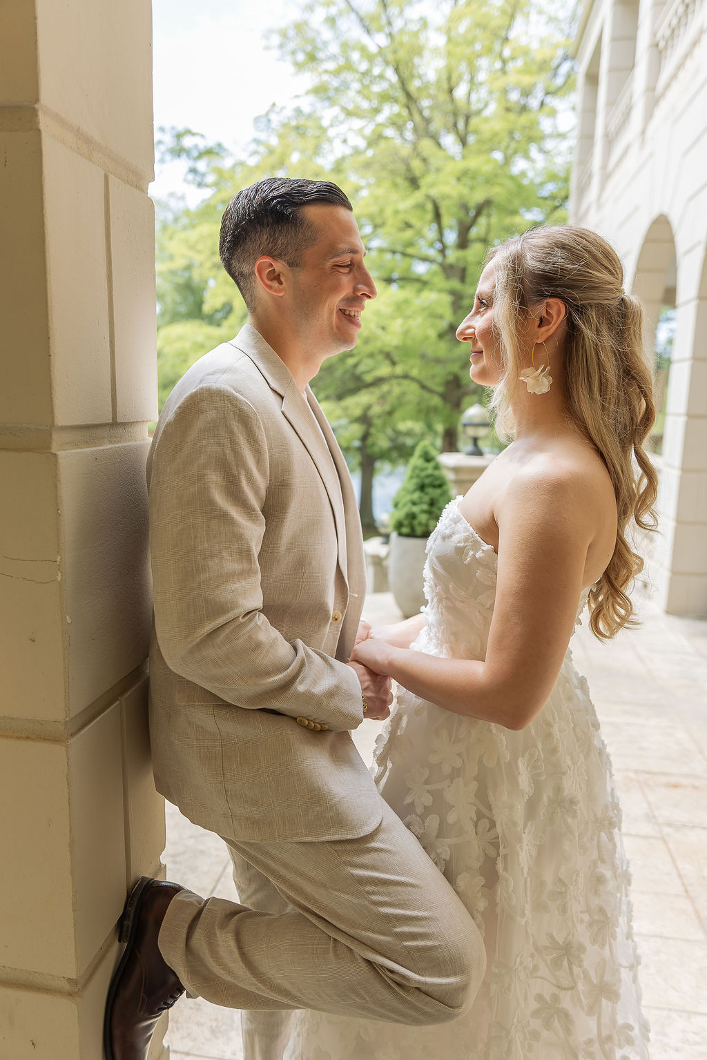 Laughing couple Airlee engagement Beaumount VA