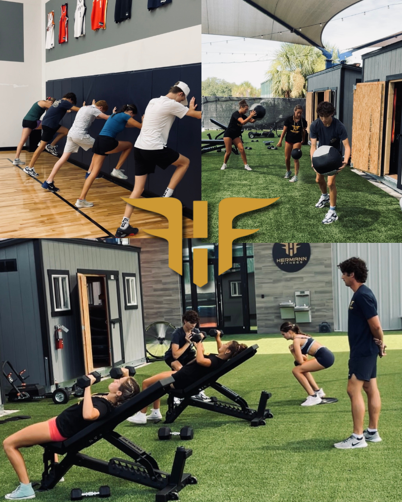 Hermann Fitness athletic training session collage