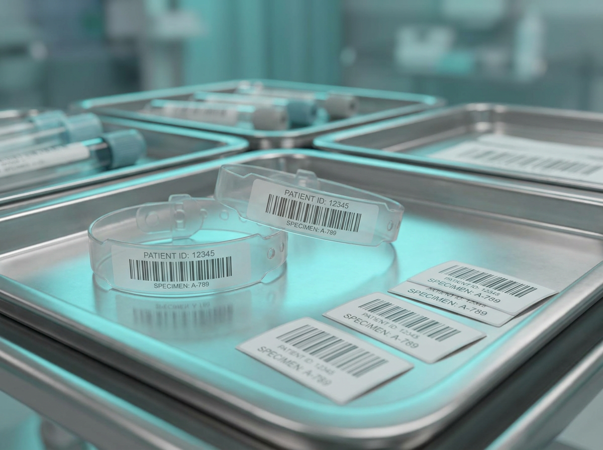 Medical labels — patient wristbands and specimen tubes