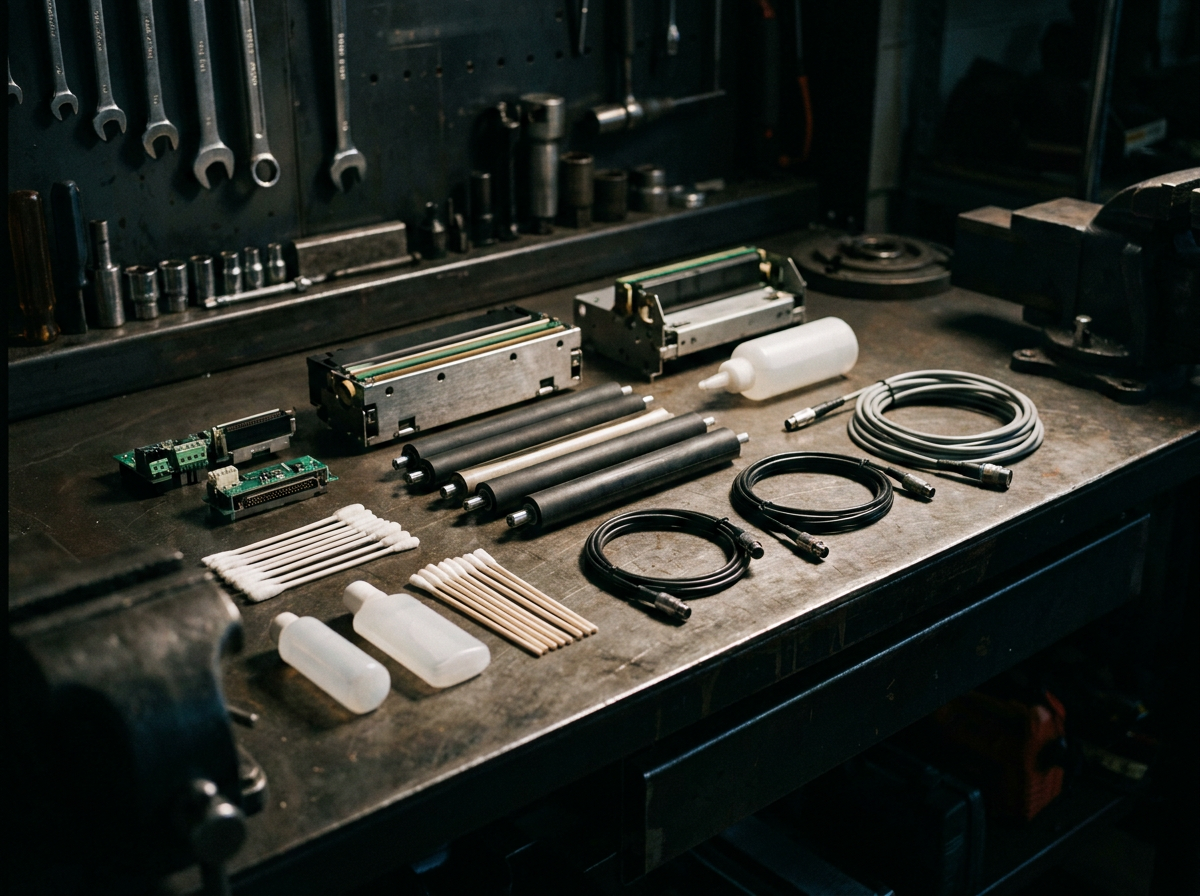 Zebra spare parts — print heads, platen rollers, sensors