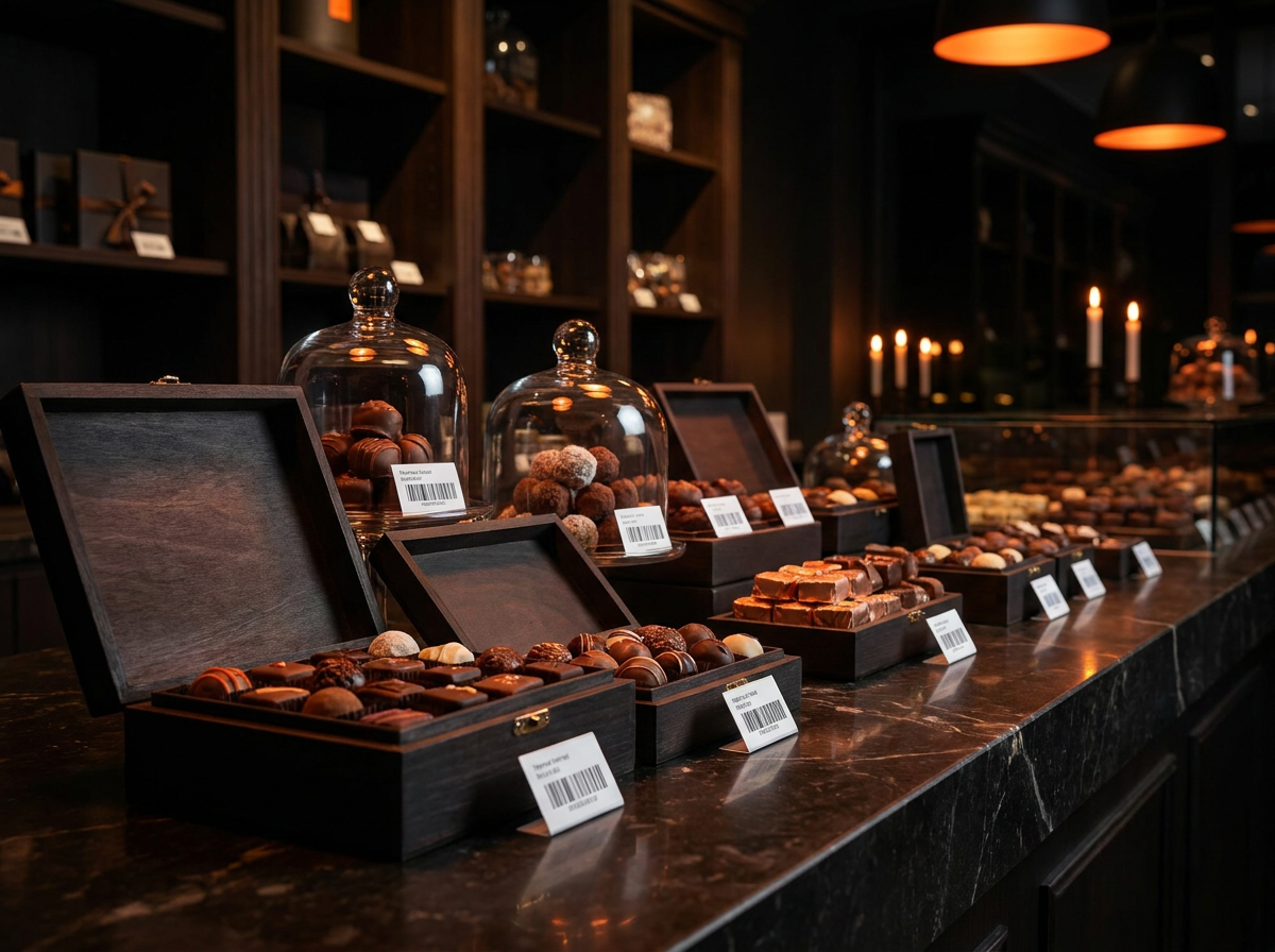 Étiquettes pour chocolateries et confiseries d'exception : l'élégance se joue aussi sur l'emballage