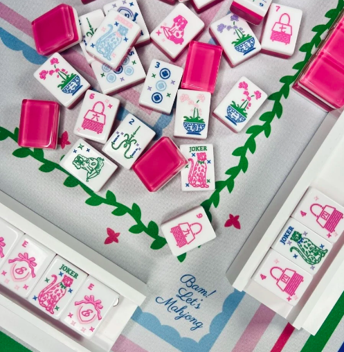 Grandmillennial Mahjong Tiles + Matching Mat