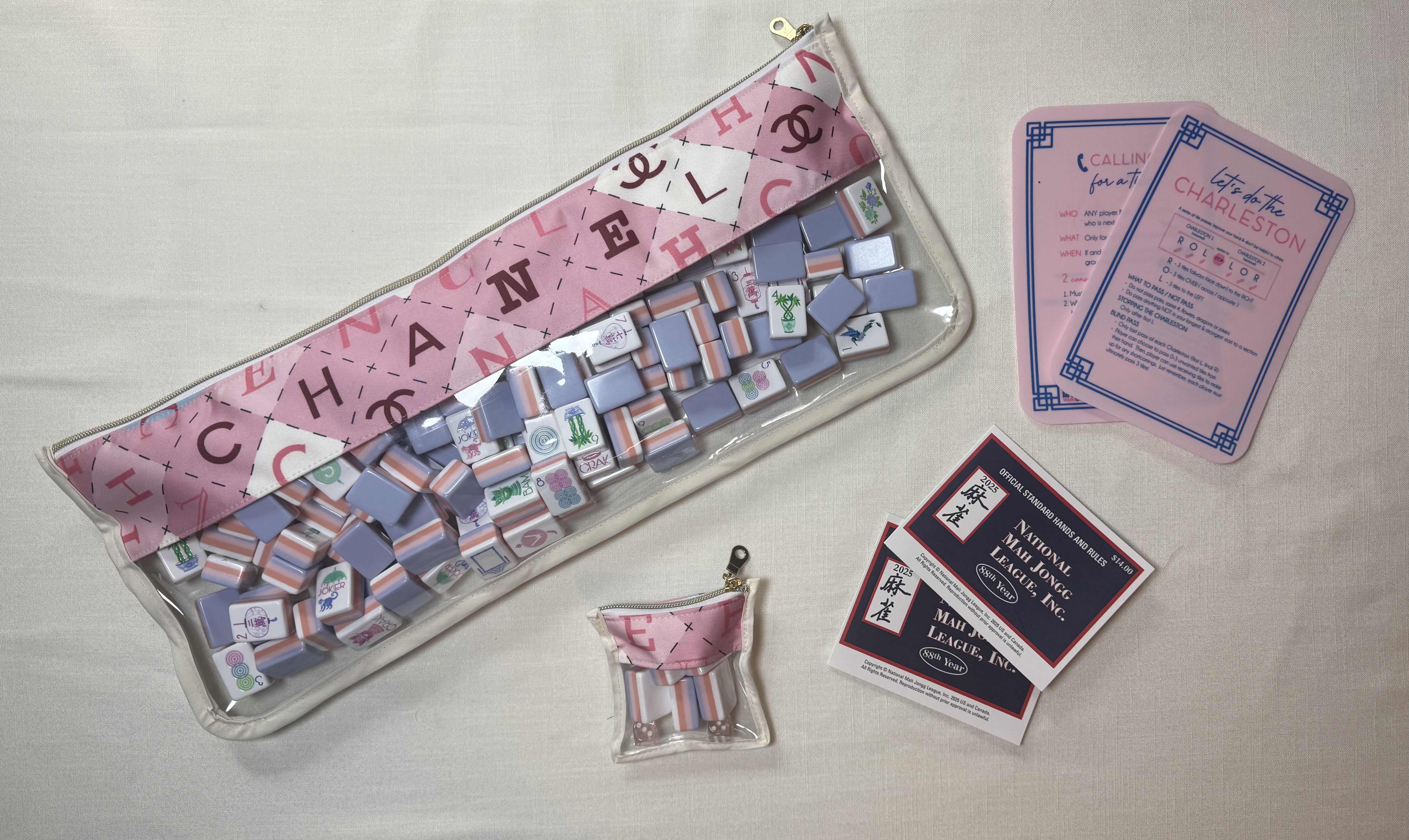 Handmade Mahjong bag crafted from a designer scarf