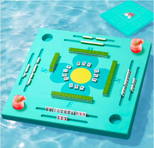 Floating Mahjong Table — Teal Summer Edition