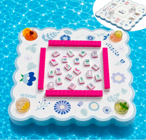 PePax Floating Mahjong Table — Blue Botanical Edition