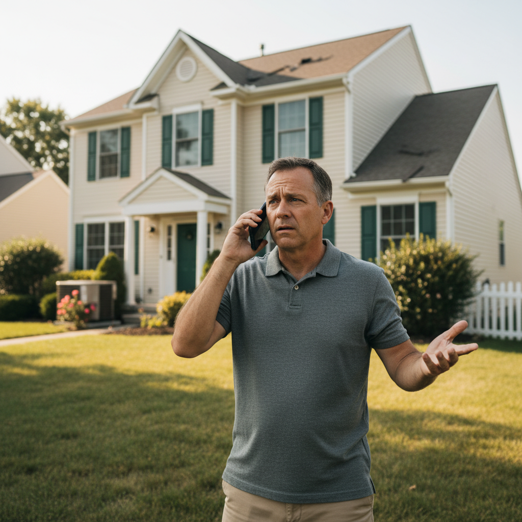 Homeowner searching for a contractor on their phone