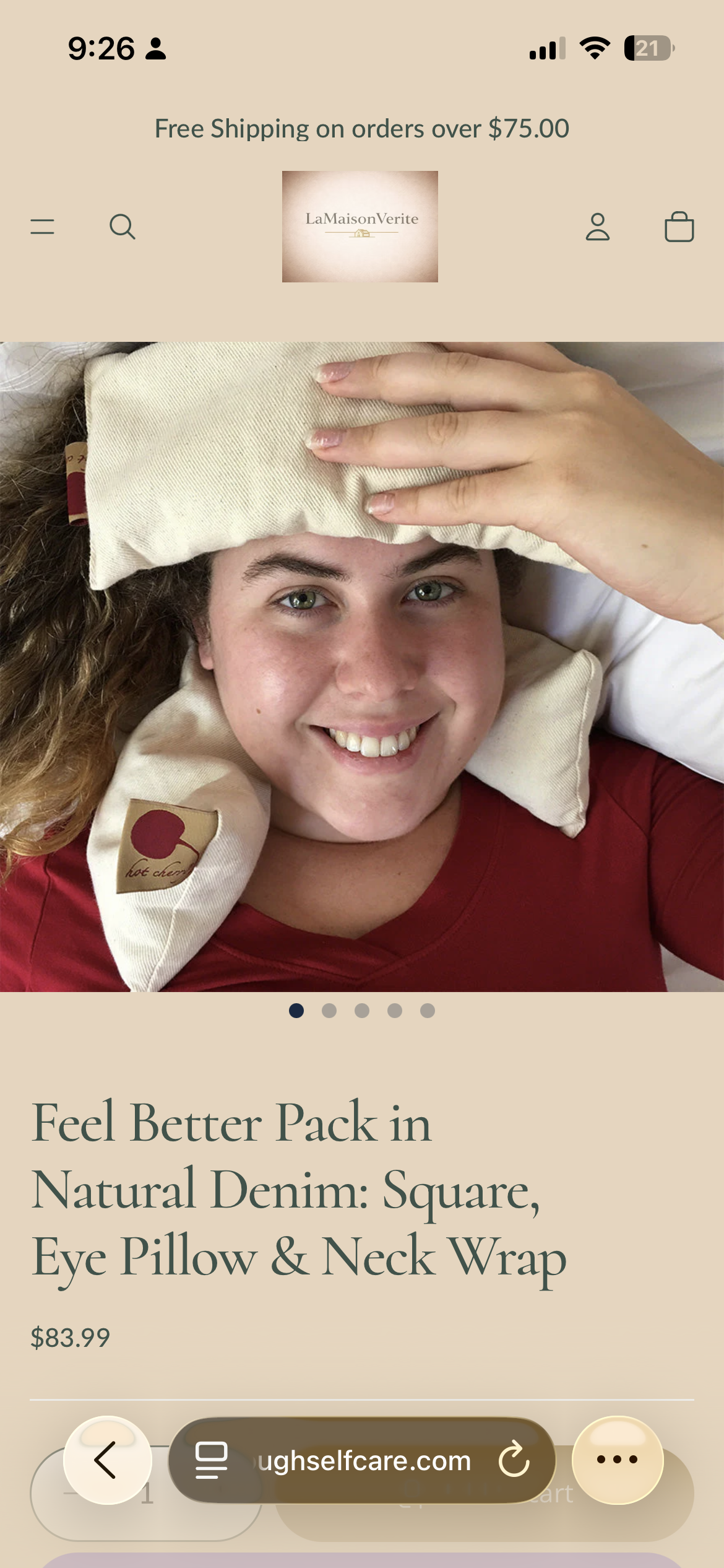 Feel Better Pack in Blue Denim: Square, Eye Pillow & Neck Wrap