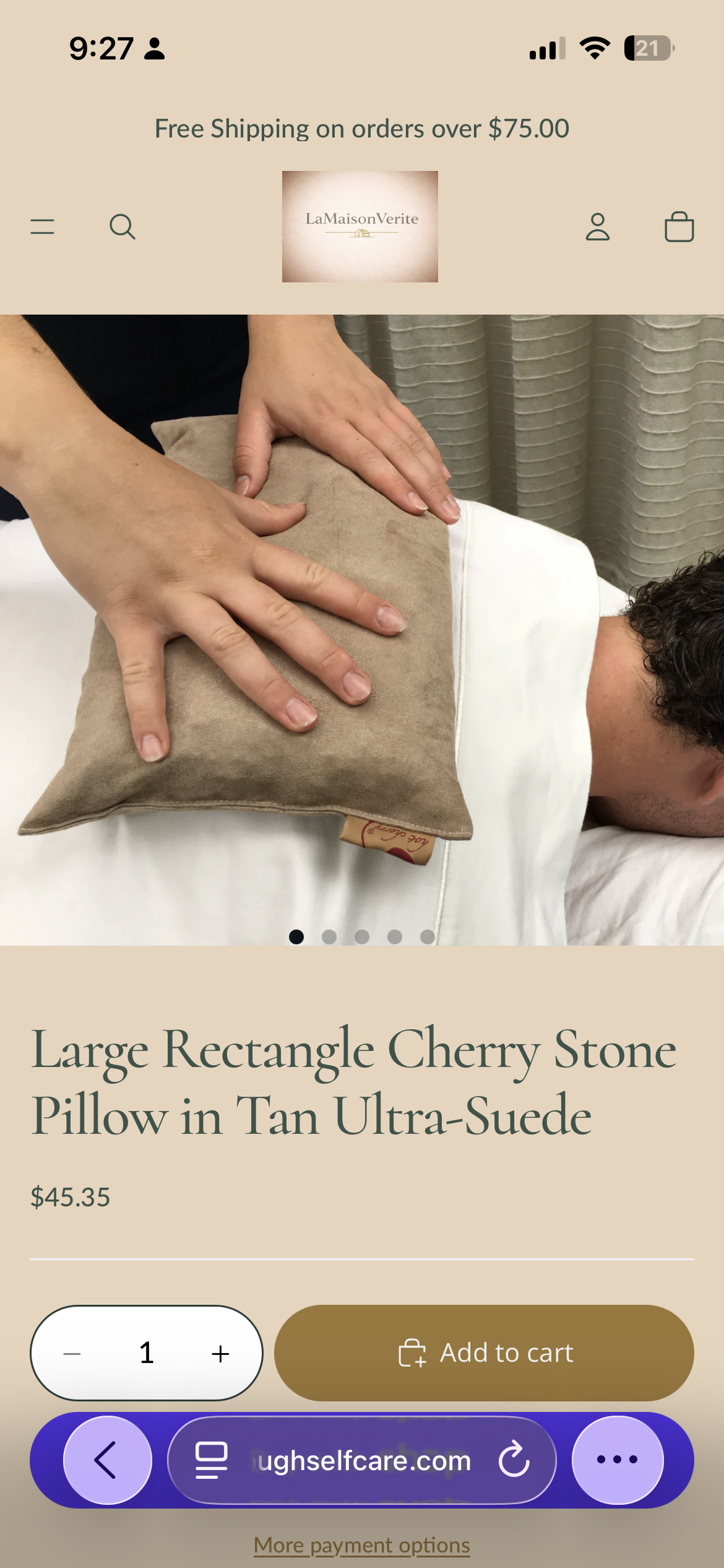 Hot Cherry Square Pillow in Plush Red Ultra-Suede
