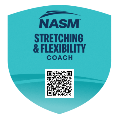 NASM Stretching and Flexibility Coach certification badge Oklahoma City personal trainer Joel Jenkins