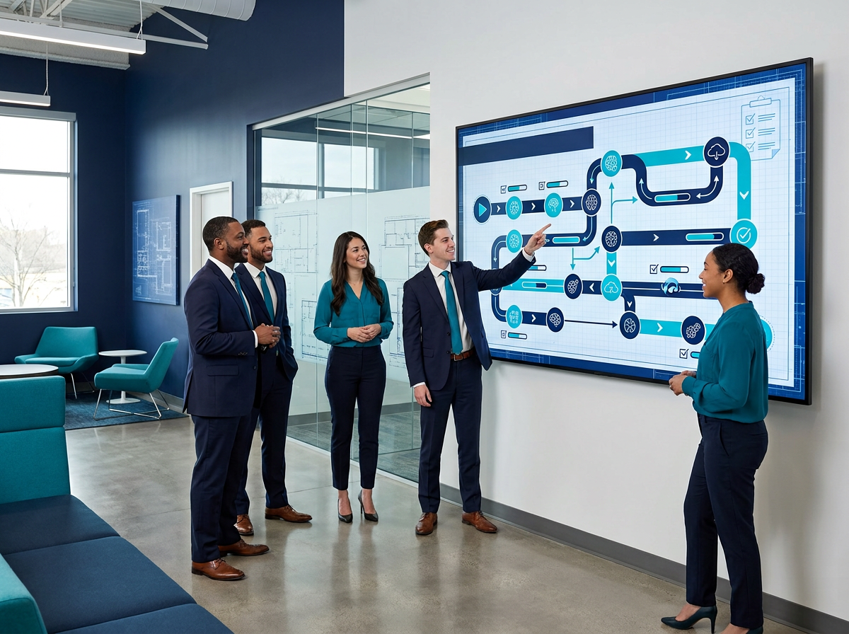 Professional services team rolling out a Claude Cowork AI deployment plan