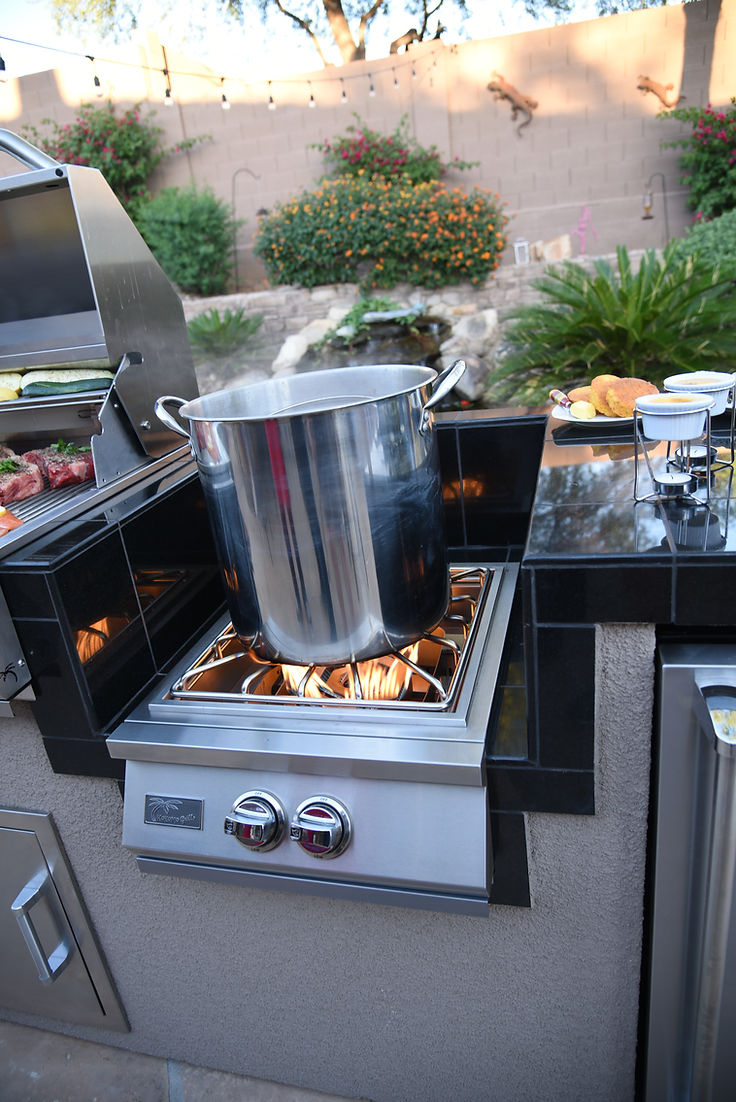 KoKoMo Professional power burner installed in an outdoor kitchen