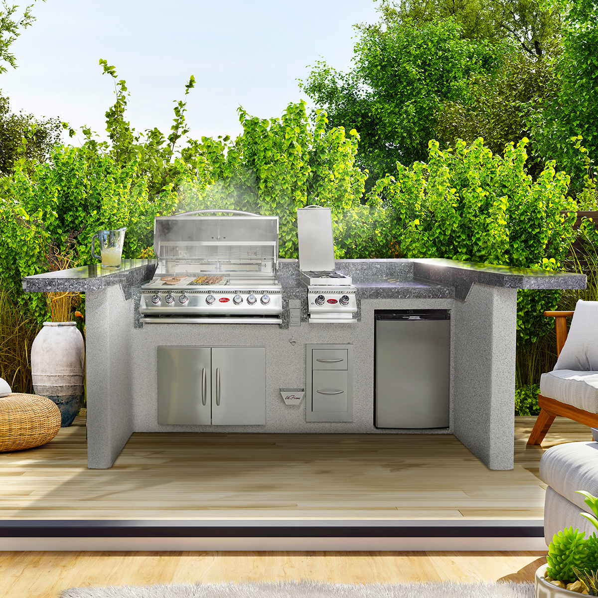 Cal Flame La Jolla Q BBQ Island outdoor kitchen
