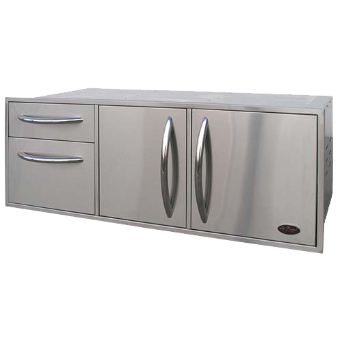 Cal Flame island utility drawers and storage cabinet set stainless steel