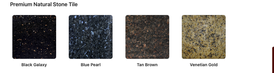 Premium Natural Stone Tile countertop color options