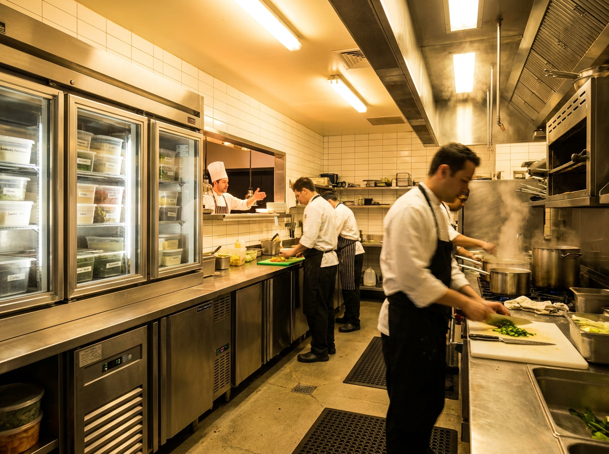 Commercial refrigeration door gasket inspection