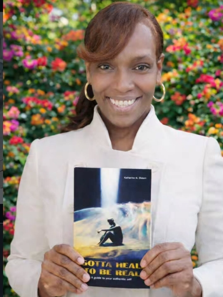 Katherine Shears at her book signing event for Gotta Heal to Be Real